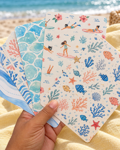 Summer in Tahiti Kindle Insert Bundle | Tropical Bookish Decor Set for Clear Kindle Cases