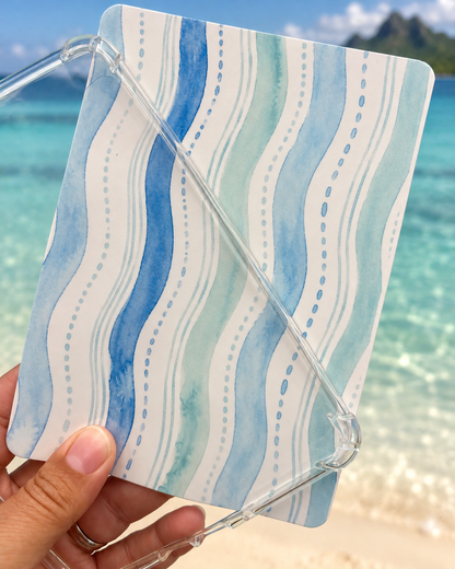 Ocean Breeze Kindle Insert | Coastal Bookish Decor for Clear Kindle Cases