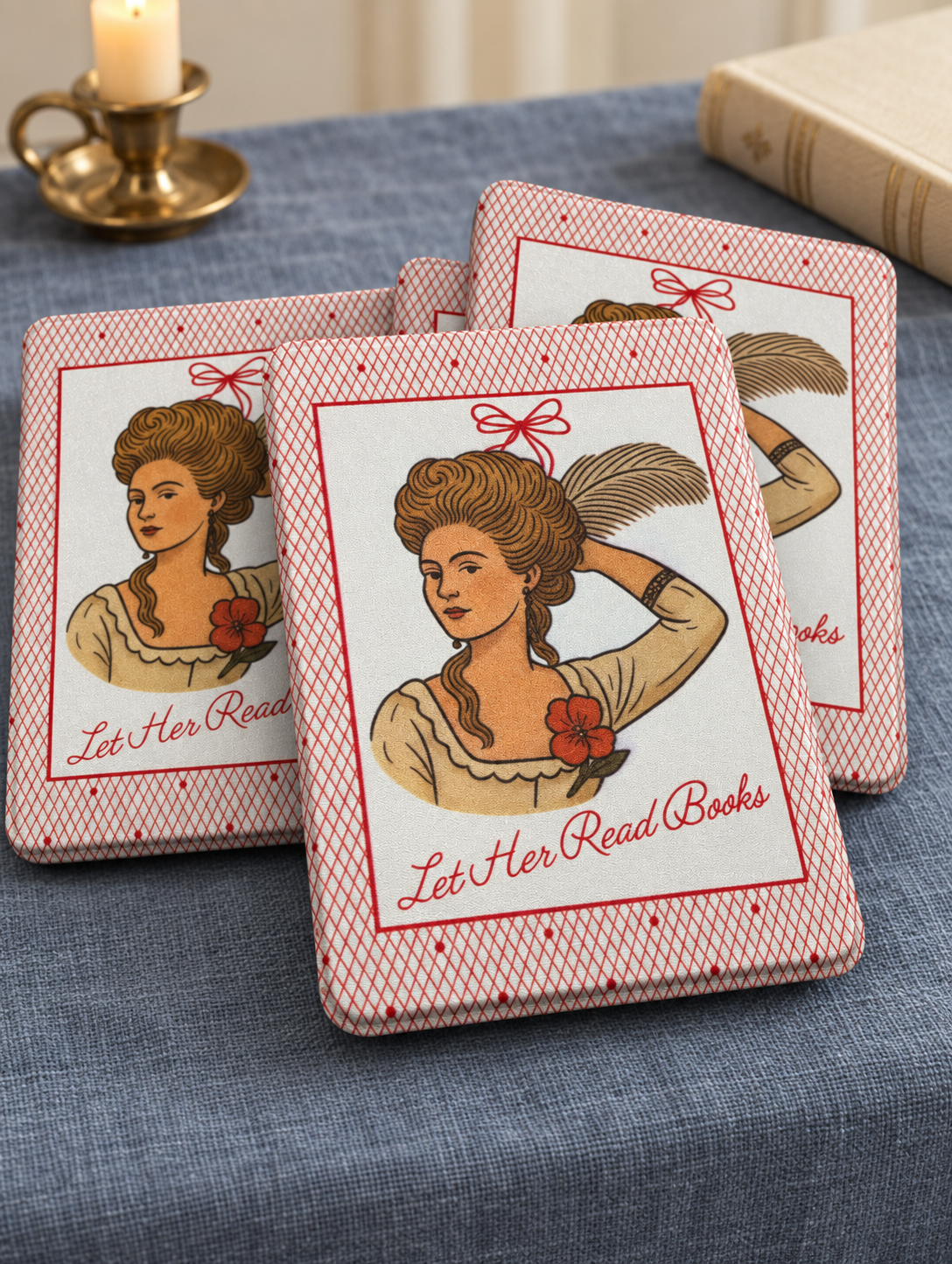Let Her Read Books – Vintage Kindle Case for Romantasy Readers