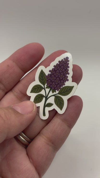 Purple Floral Kindle Sticker – 2” Botanical Vinyl Die Cut