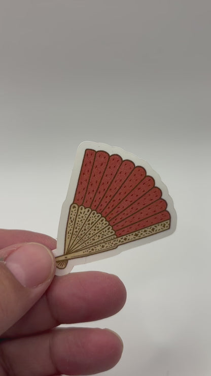 Vintage Hand Fan Sticker – 2” Die Cut Vinyl