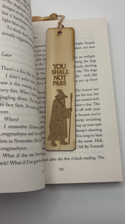 Lord of the Rings Inspired Wooden Bookmark 2